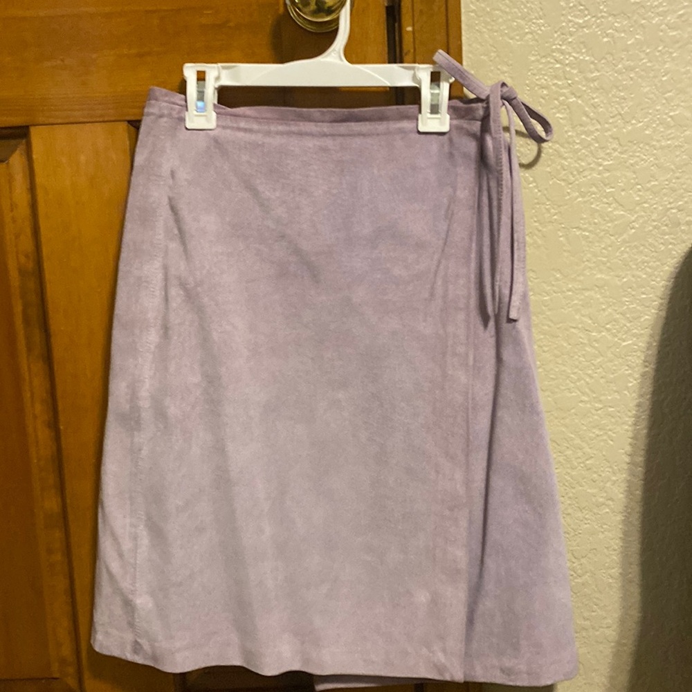 Leather lavender wrap vintage skirt. New size 6